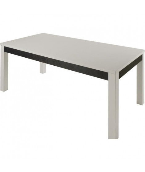 Table rectangle L 190 cm - Structure en panneau de particule épaisseur de 18mm - Blanc et gris - Cooper