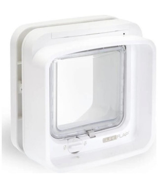 SUREFLAP Chatiere a puce électronique DualScan - Blanc - 142 mm x 120 mm (Mémorisation d'un maximum de 32 puces)