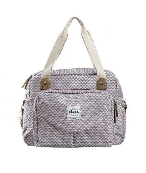 BEABA, Sac a langer Genéve II, Modulable, Grande contenance, Rangements multiples, Pochette avant amovible, Gris