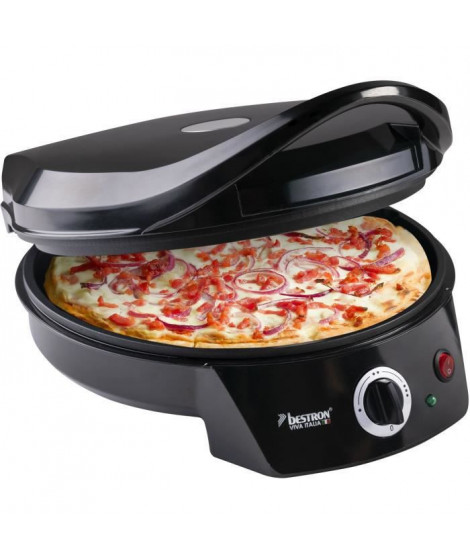 Bestron Four a pizza électrique, pour pizza faite maison ou surgelée, jusqu'a Ø 27cm, 1800 Watts, Couleur: noir