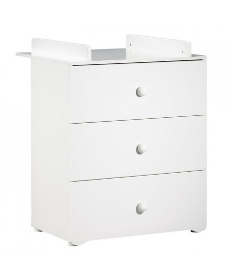 BABY PRICE New Basic Commode a langer 3 tiroirs - Boutons boule blancs