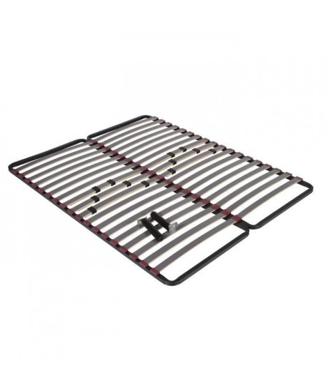 NEOLLAT 3 Sommier a lattes 2x 80x200 cm + 2 Pieds de jumelage - 3 zones de confort