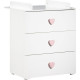 BABY PRICE New Basic Commode a langer 3 tiroirs - Boutons coeur rose
