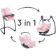 Smoby - Bébé Confort - Siege + Chaise Haute 3 en 1 - Pour Poupons et Poupées - Fonction Balancelle