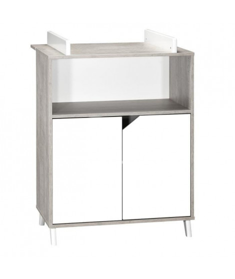 Babyprice - SCANDI GRIS - Commode 2 Portes et 1 Niche