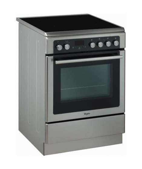 Cuisiniere Vitrocéramique WHIRLPOOL- AXMT6534/IX - 4 foyers - 6400W -Four Chaleur Pulsée Pyrolyse - 57L - A - 60x60cm -Inox