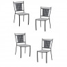 Lot de 4 chaises a manger de jardin - Style zellige - Acier thermolaqué + Textilene  - 50 x 59 x 91 cm