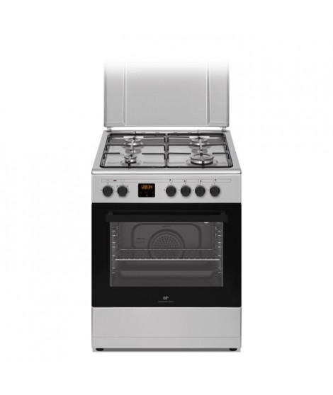 Cuisiniere gaz CONTINENTAL EDISON CECG60FCS1 - 4 feux - L59,8 x P61 xH83cm- Silver