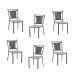 Lot de 6 chaises a manger de jardin - Style zellige - Acier thermolaqué + Textilene  - 50 x 59 x 91 cm