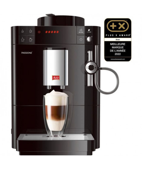 Melitta - Machine a Café a Grain Passione Noir - Machine Expresso Automatique avec préparation au lait & Best Aroma