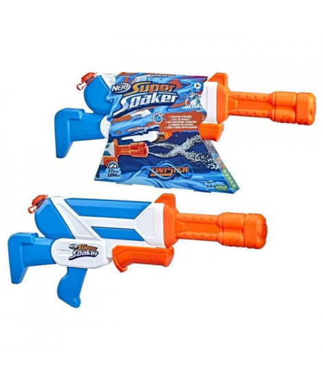 NERF SUPER SOAKER - Blaster a eau Twister -tire 2 jets d'eau torsadés, mécanisme a pompe, jeu d'eau d'extérieur