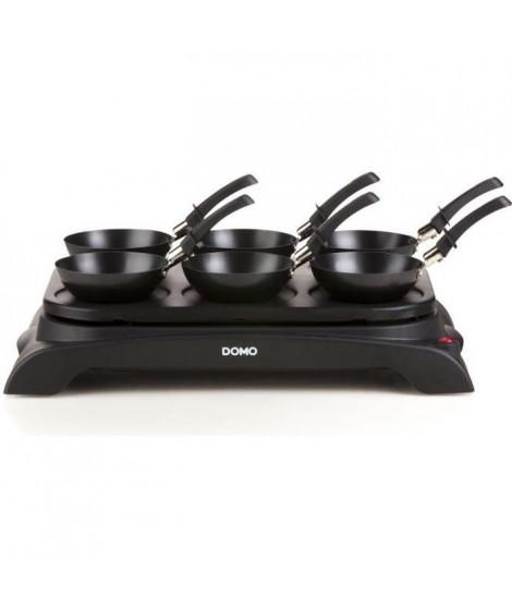 DOMO DO8710W Crepiere + Wok - 6 personnes - 1000W - Noir