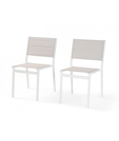 Lot de 2 chaises de jardin - Aluminium - 54 x 48 x 84 cm