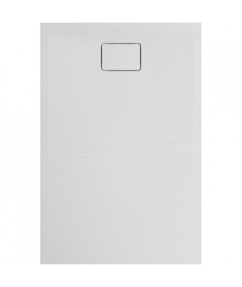 Receveur de douche extra-plat texture effet pierre TERRENO RECTANGLE 120 x 80 cm blanc