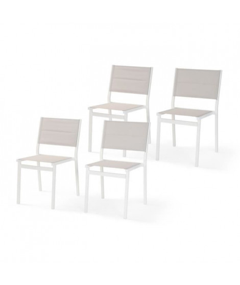 Lot de 4 chaises de jardin - Aluminium - 54 x 48 x 84 cm