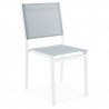 Lot de 4 chaises empilables - Aluminium et Textilene - Blanc et gris