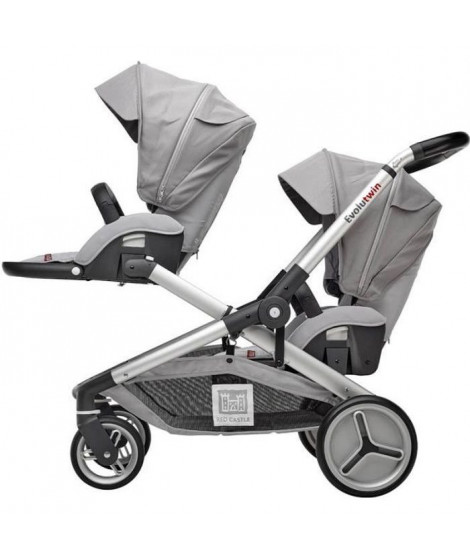 RED CASTLE Evolutwin Poussette double 2 assises - Gris