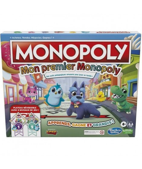 MONOPOLY - Mon Premier Monopoly - Jeu de plateau pour enfants - Jeu de societe des 4 ans - version francaise
