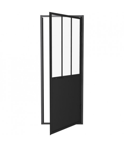 PORTE PIVOTANTE 80X200 STYLE INDUSTRIEL NOIR