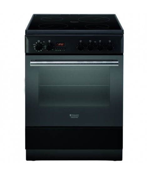 HOTPOINT H6VMH60A - Cuisiniere table vitrocéramique-4 foyers radiants-Four électrique-Nettoyage manuel-60L-A-L60xH85cm-Anthra…