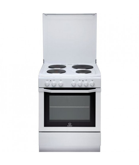 INDESIT-I6E6C1AE(W)/FR - Cuisiniere Electrique - 4 Zones - 7000W - Four Multifonctions Catalyse - 59L - A - 60x60cm -Blanc