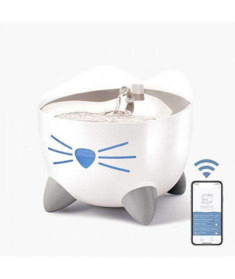 CAT IT Fontaine a eau connectée pour chat - 2L (Acier inox, stérilisation UVC et application)