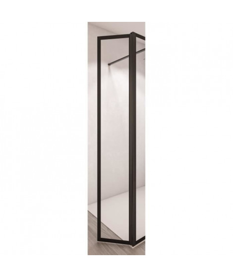 AURYS Porte de douche pivotante BALEARES ATELIER - Verre Timeless 8 mm trempé by Saint-Gobain - L.34 cm x H.198 cm