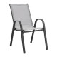 Lot de 2 fauteuils - Acier et textile - Hauteur du siege : 41 cm - Couleur gris