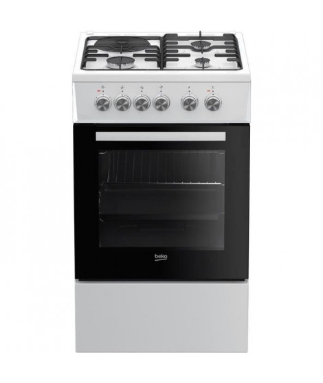 BEKO - FSS53000DW - Cuisiniere 50 cm -  3 Gaz + 1 Electrique - 60 L - Convection naturelle - Blanc