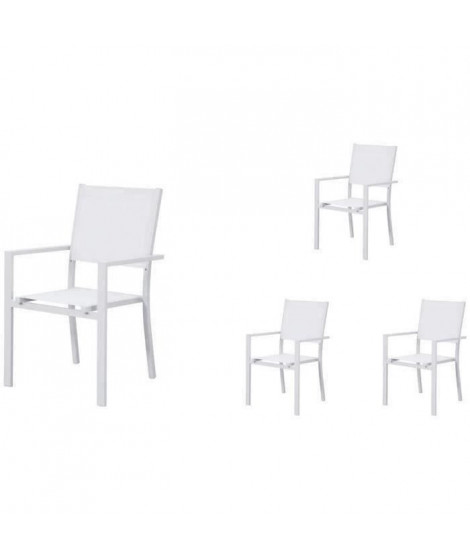 Lot de 4 fauteuils a manger de jardin - Aluminium - 56x59x89cm