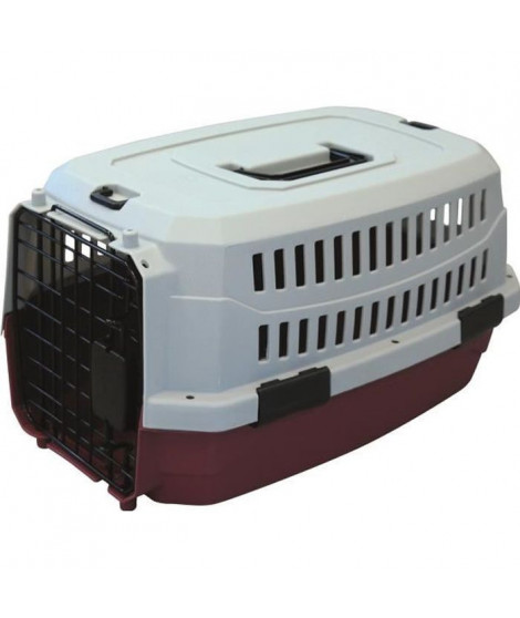 M-PETS Caisse de transport Viaggio Carrier M - 68x47,6x45cm - Bordeaux et gris - Pour chien