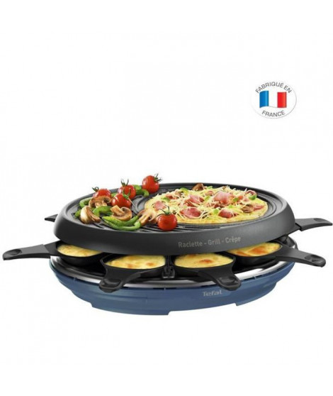 TEFAL RE310401 COLORMANIA Grill crepes 8Personnes avec coupelles  bleu acier