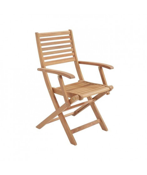 Lot de 4 fauteuils de jardin pliants en eucalyptus FSC - 57 x 52 x H.90 cm