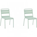 Lot de 2 chaises de jardin - Acier - Vert Céladon