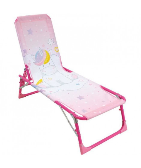 FUN HOUSE Licorne Chaise longue transat - Pliable - 112 x 40 x 40 cm - Pour enfant