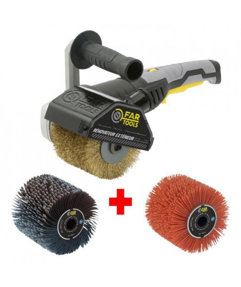 FARTOOLS Pack 615126 : Rénovateur REX120C + brosse a lanieres - Spécial bois, métal et pierre - Surfaces planes ou complexes