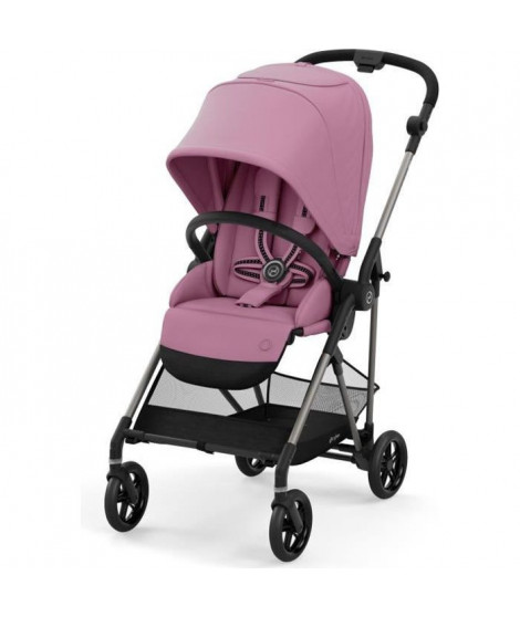 CYBEX Poussette Melio - Des la naissance - Jusqu'a 15kg - Taupe/Magnolia rose