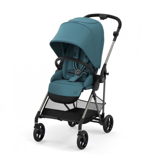 CYBEX Poussette Melio - Des la naissance - Jusqu'a 15kg - Taupe/Bleu river