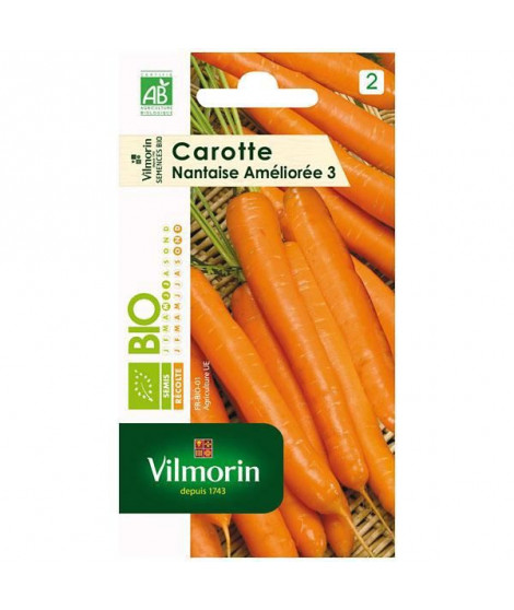 Carotte nantaise améliorée 3 bio Vilmorin