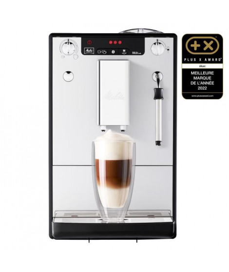 Melitta - Machine a Café a Grain Solo & Milk Argent - Machine Expresso Automatique Broyeur a Grains et Buse Vapeur