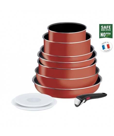 TEFAL INGENIO L1529402 Batterie de cuisine?10 pieces, Sauf induction, Revetement antiadhésif, Fabriqué en France Easy Cook N …