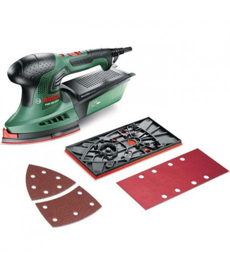 Ponceuse Multi Bosch - PSM 200 AES (Livrée avec 2 feuilles abrasives, Plateau de Ponçage et Coffret)