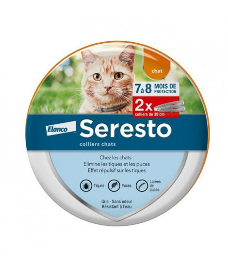 Seresto Chat Collier Anti-Puces et Anti-Tiques 2 unités