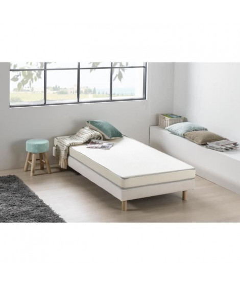 Matelas mousse 90 x 190 - Confort ferme - Epaisseur 12 cm - Livré roulé - DEKO DREAM Kietoa