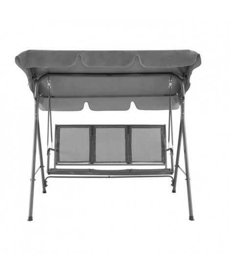 Balancelle avec structure en acier - 3 places - Victoria - Gris Anthracite