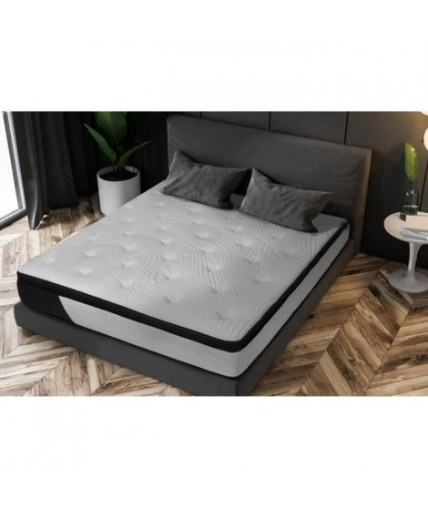 Matelas 140x190 cm CASSIE - 30 cm - 560 Ressorts ensachés et Mémoire de forme