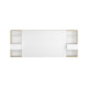 PARISOT Tete de Lit avec étageres + chevets - Décor chene artisan et blanc - L 255 x P 36 x H 103 cm - WHITE