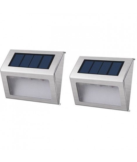 LUMISKY Pack de 2 Spots solaires mural extérieur étanches - 3 LEDs