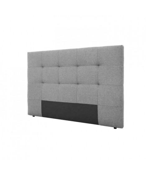 Tete de lit 185 x 120 cm - Tissu Gris Souris - Pour couchage 140 / 160 ou 180 - HERA