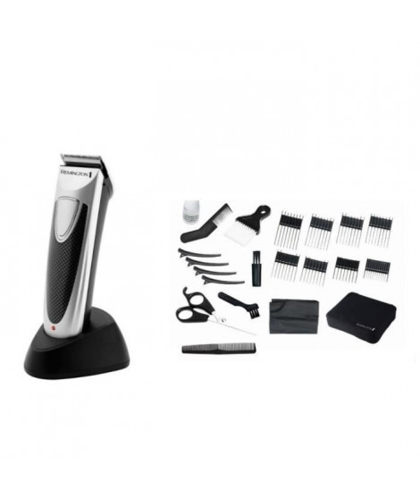 Remington HC4110 Set de Coiffure Tondeuse Cheveux Lames Acier Inoxydable, 8 Guide de Coupe, 6 Accessoires, Utilisation Avec/S…